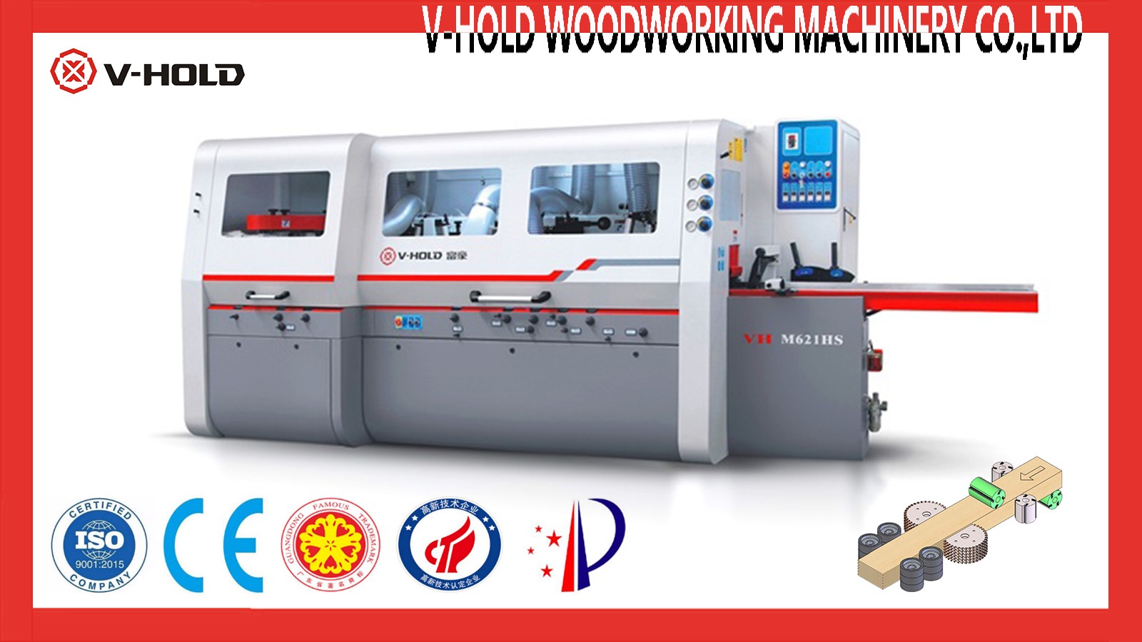 V-hold Machinery Quality 4 sided moulder for sale maker for plywood-2