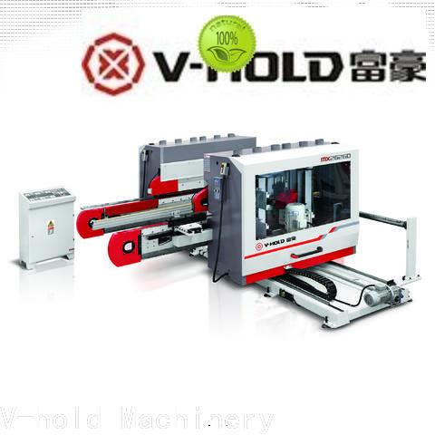 V-hold Machinery High speed double end tenoner supplier for trimming and sizing wood panel